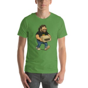 Cartoon Wozniak with Apple II