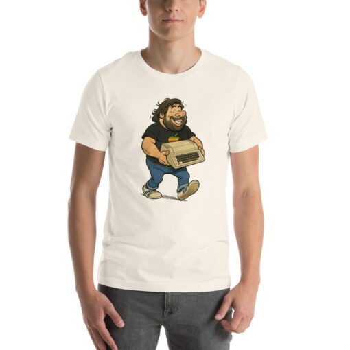 Cartoon Wozniak with Apple II