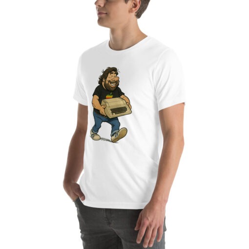 Woz Cartoon T-Shirt – Carrying the Iconic Apple II - Image 74