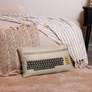 Commodore 64 Retro Computer Pillow – Vintage Geek Throw Cushion